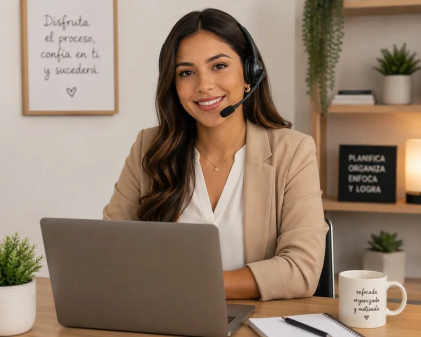 Profesional ofreciendo servicios de asistencia virtual